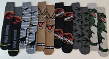 Jurassic Park Socks Men's Casual Crew Socks 6 Pairs Mens Size 8-12 Bioworld NEW