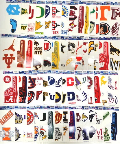 Licensed Collegiate Multi Use 2 Pack Sticker Decals 4.25" x 9.5" Wincraft