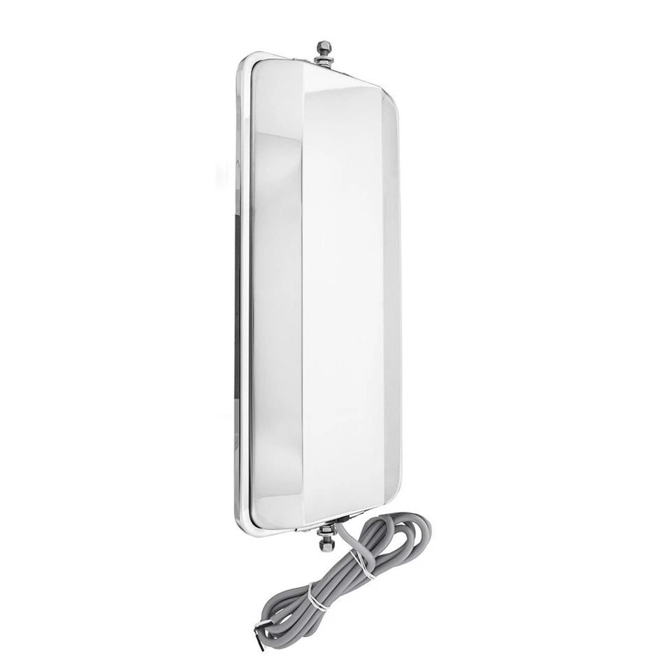 Universal 7" x 16" Stainless Steel West Coast Mirror - Heated with Convex Mirror - Image 2 of 4