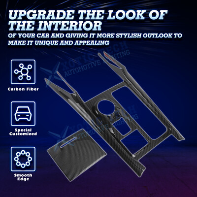 Carbon Look ABS Console Gear Shift Panel Cover Trim For Ford Explorer 2020-24