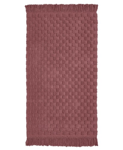 Seventh Studio Textured Solid Rug with Fringe Bedding, Brown, 27 x 45 - 第 1/2 張圖片