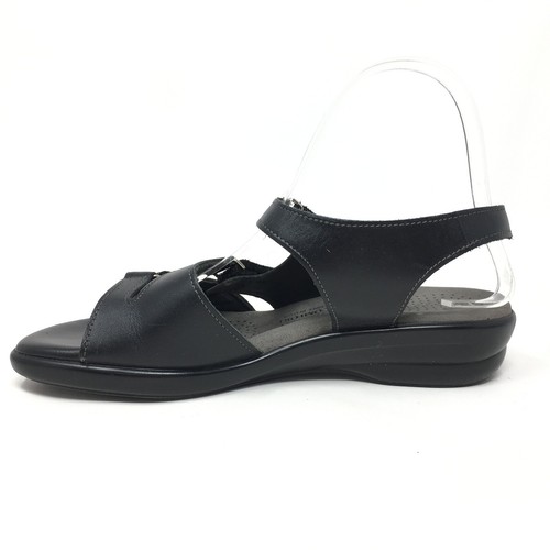SAS Tabby Sandals Shoes Womens Size 8 N Black Leather Strappy Adjustable Comfort - Picture 8 of 9