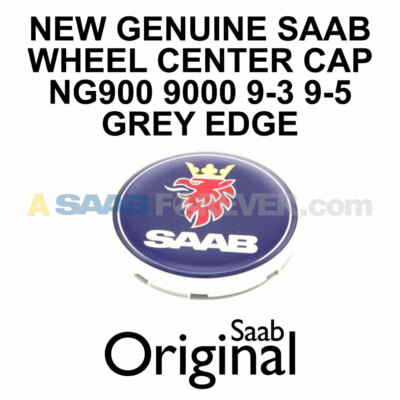 NEW GENUINE SAAB 900 9000 9-3 9-5 WHEEL CENTER CAP 62.5mm OEM GREY EDGE 12775052
