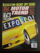 Motor Trend Magazine April 1991 Mazda RX-7 Twin Turbo Cougar W5 GG WW K L Z7