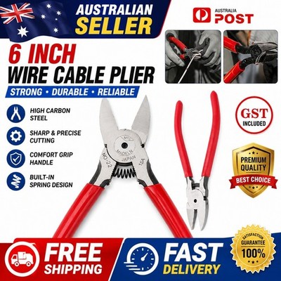 160mm 6  Flush Cut Side Cutters Diagonal Pliers Wire Cable Nippers Tool