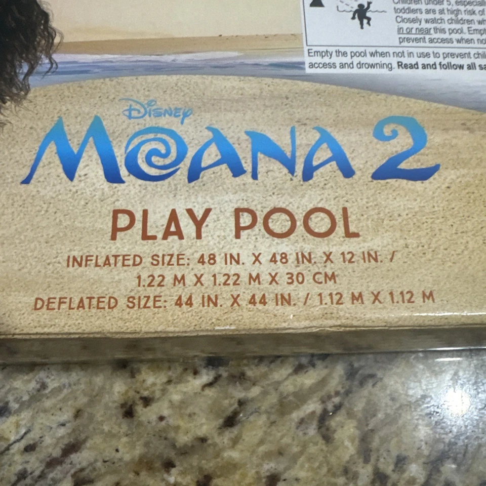 Disney Moana 2 детский бассейн 48 дюймов надувной 3 кольца открытый летний бассейн новый - Изображение 3 из 4