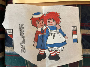 VTG McCalls Raggedy Ann & Andy Rag Dolls Iron-On Stay Color Transfer USA #C-91