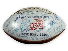 1980 USC Trojan Team Signed Autographed Football 59 Signatures Allen Lott BAS