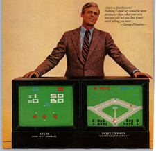 1981 Atari Vs Intellivision Vintage Print Ad Video Game George Plimpton Baseball