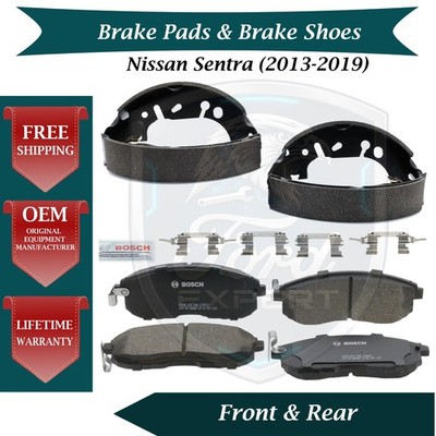 Bosch OEM Front Pads & Rear Shoes For 2013-2019 Nissan Sentra 10 Year Warranty