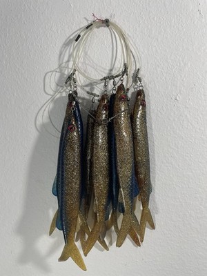 CALCUTTA  10 Pce 8   Trolling Fishing Lure  Rigged Mahi Tuna Marlin Wahoo READ