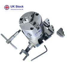 80mm Rotary Table + 3 Jaw Lathe Chuck  | Horizontal/Vertical Milling Tool