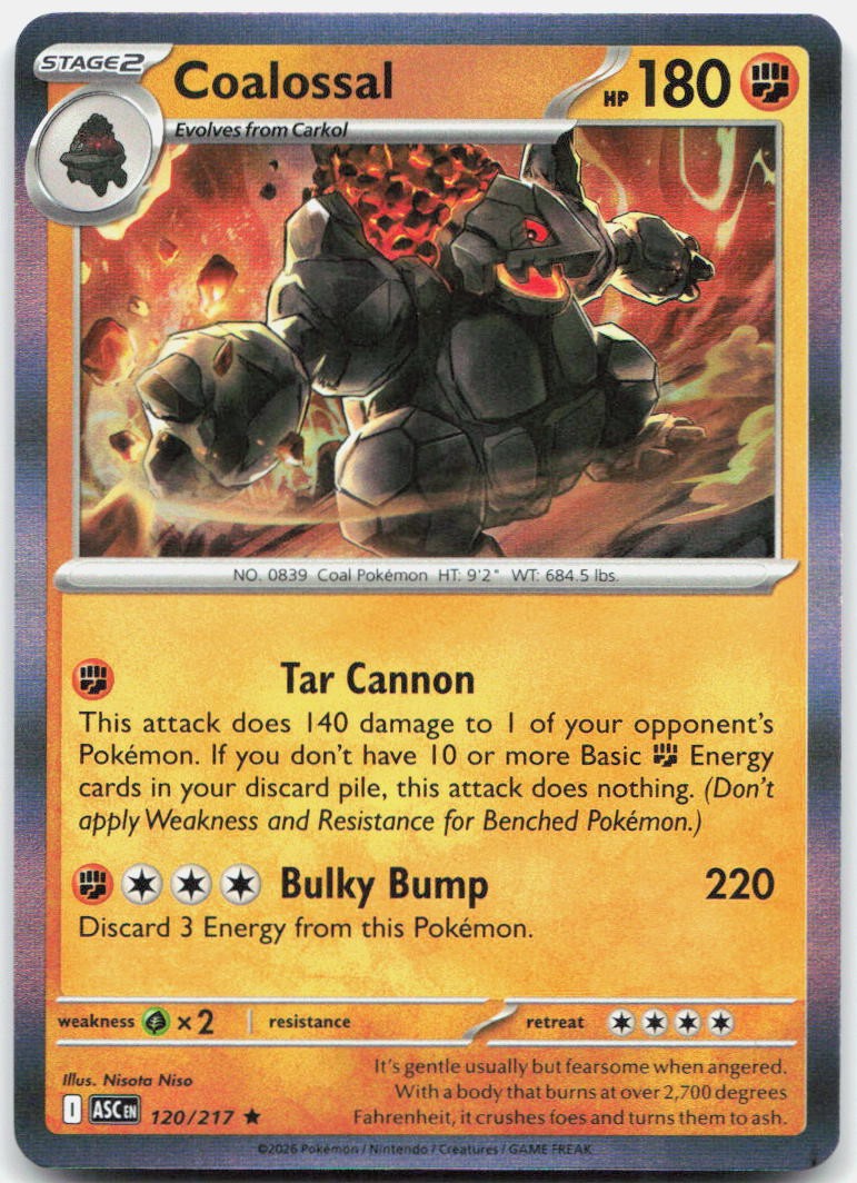 Pokemon TCG Card Coalossal ASC Rare 120/217 NM