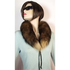 Fourrure Écharpe Renard Argenté Col Boa Mode Filets Manteau Veste Bijoux Braun