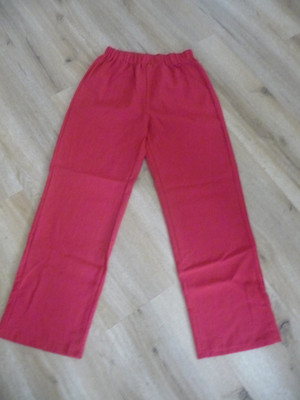 Shein schöne rote Dehbundhose Gr.40 Rayon/Polyester weites Bein