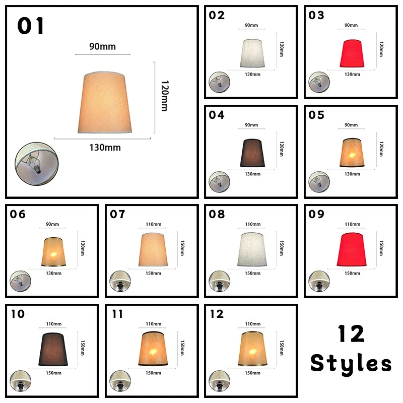 Nordic Chandelier Lamp Shade Cloth Bedside Table Ceiling Light Cover Modern E27 - Image 3 of 4