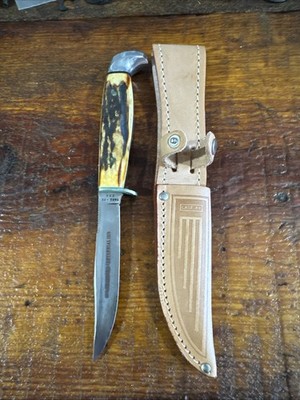 Case XX USA 5 FINN SSP Razor Edge Fixed Blade Stag Knife. Bradford