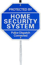 Protected by Home Security System Signs for Yard - 10" X 28" Police Dispatch Con