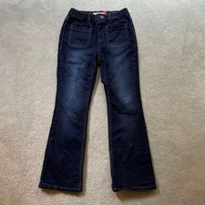 Lucky Brand Kids Pull On Flare Jeans Dark Barrier Wash M 8/10elastic waist