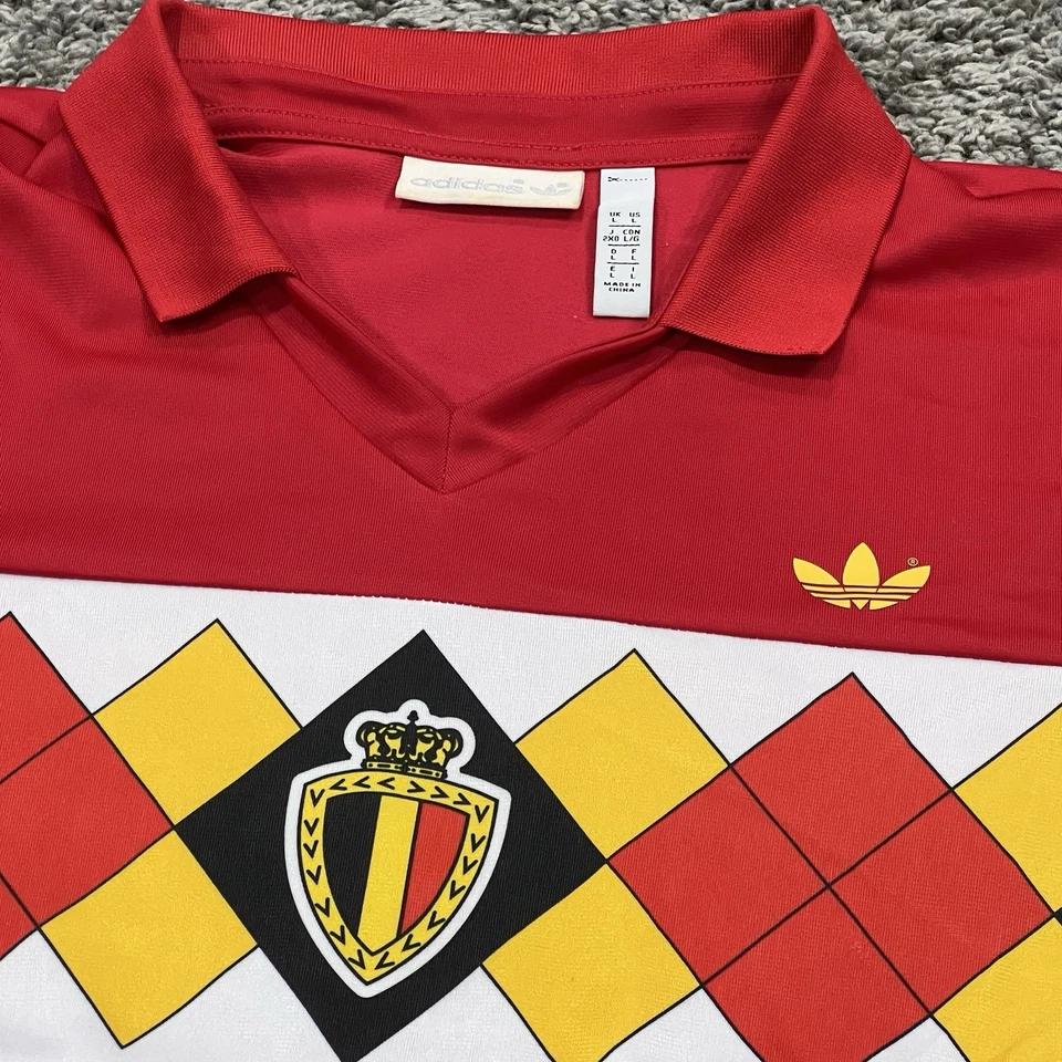 ADIDAS ORIGINALS Retro Belgium Soccer Jersey In Red CE2337 - Red #16 2018 Large - Image 4 of 4