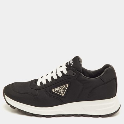 Prada Prax 01 Size Black Nylon Low Top Sneakers