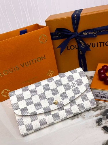 Louis Vuitton Sarah Wallet Damier Azur Gold Hardware Envelope Long Wallet