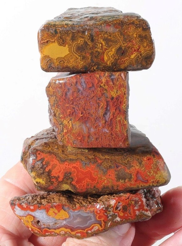 Morocco Kerrouchen Seam Agate 10.4 oz lapidary faced rough Lot C2