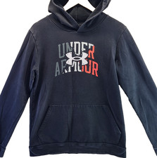 Under Armor Sweater Youth Extra Large Black All Season Hoodie Logo Pullover