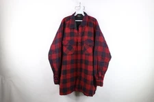 Vtg 90s Y2K Streetwear Mens 2XLT Faded Quilted Flannel Button Shirt Jacket Jac