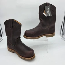 Chippewa Serious Plus Work Boots Men 9EE Brown Waterproof Composite Toe Pull On