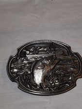 Vintage - Bass Fishing Belt Buckle - 1984 - Pewter