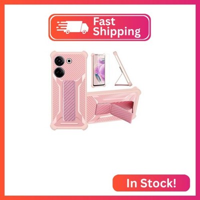 Aroepurt Case for Tecno CAMON 20 Phone Case Stand Cover [with Tempered Glass Scr