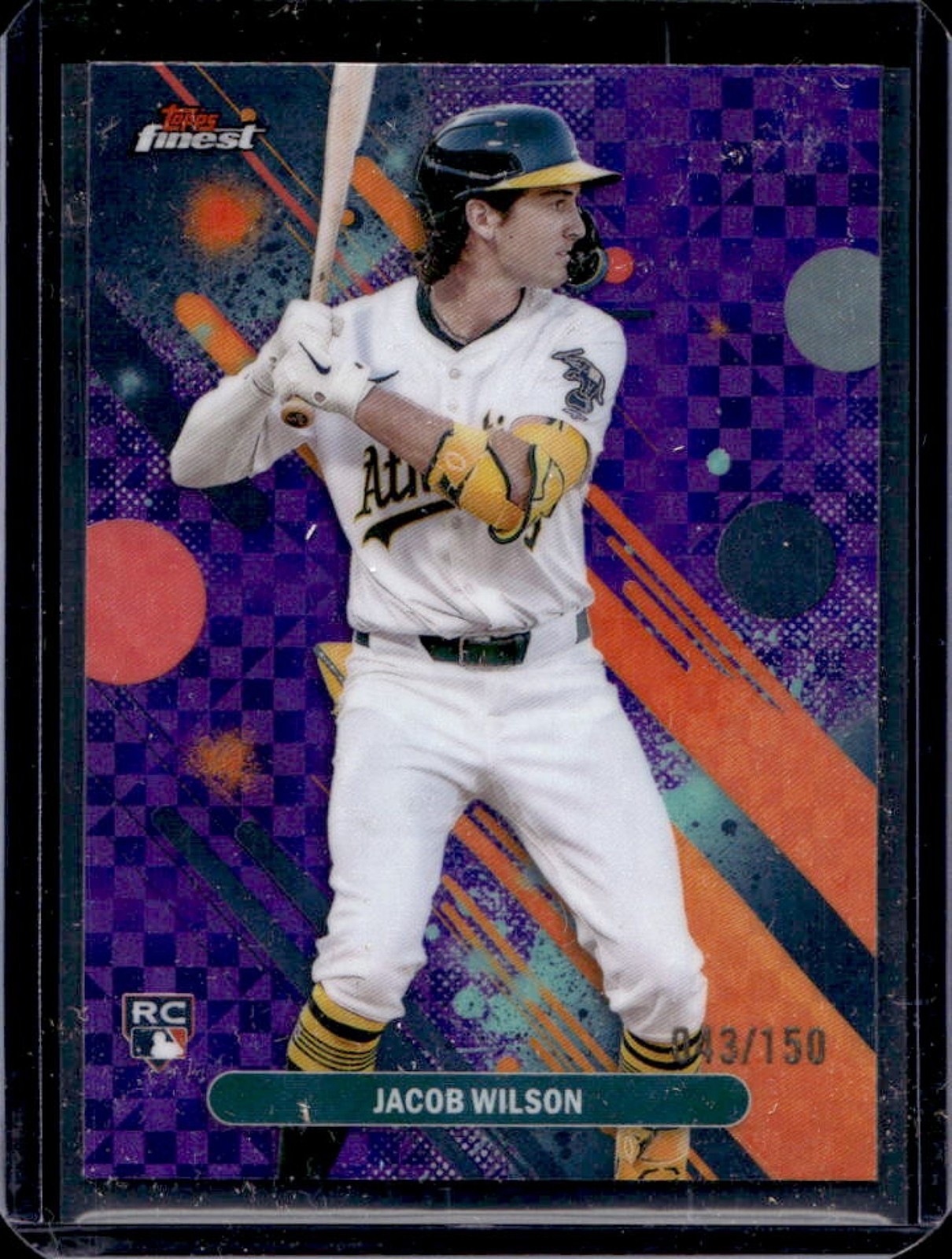2025 Finest Jacob Wilson Common Refractor Purple X-Fractor RC #43/150 Athletics