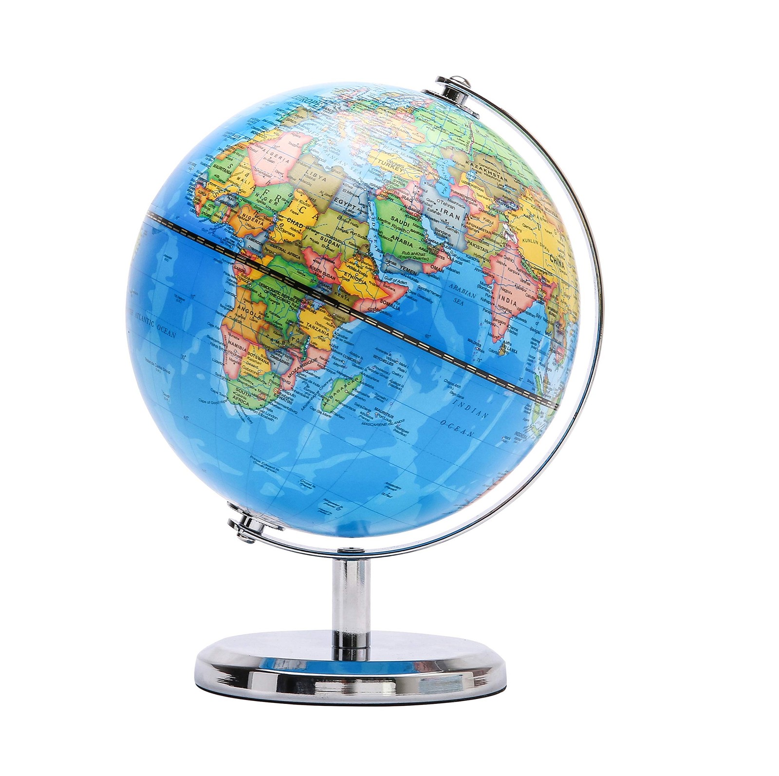 Globe terrestre 14cm carte en anglais idéal pour décorer un bureau d'enfant