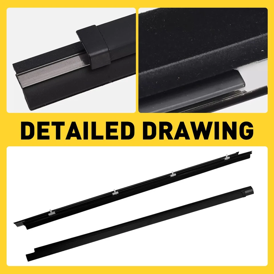 2x Outside Window Moulding Weatherstrip Trim Seal Belt Fits Toyota Tacoma 95-04 - Image 3 of 4