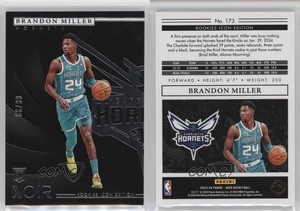 2023-24 Panini Noir Rookies Icon Edition /99 Brandon Miller #173 Rookie RC