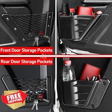XWQZ 4pc Bronco 2021-25 Door Storage Pocket Cup Holder Black