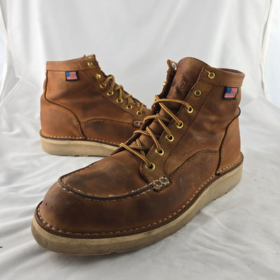 Danner Work Boots 15577 Bull Run Moc Toe 6'' Wheat Men's 8.5 Made in USA Wedge