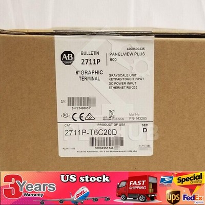 2711P-T6C20D New AB PanelView Plus 600 2711P-T6C20D Factory Sealing US Free Tax