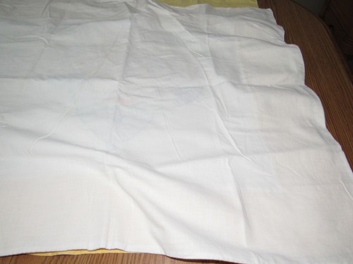 VTG Cotton Flat Bed Pillow Cover or Dresser Runner Handmade Applique Flower 56" - Picture 10 of 10