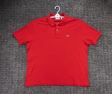 Lacoste Shirt Mens Size 9 Red Classic Fit 100 Cotton Pique Polo Preppy Golf