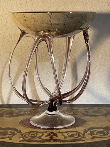 Octopus Bowl Jozefina Krosno Made in Poland Glass Art - Picture 18 of 18