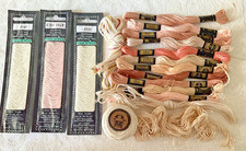 Needlepoint Embroidery Thread Collection Lot of 18 Assorted Colors Peach  Ecru