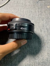 Canon EF 40mm F2.8 STM Pancake Lens Black Mint Condition Front Rear Caps 52mm