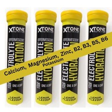 4 x 20 Electrolyte Magnesium Hydration Tabs Lemon Flavor 