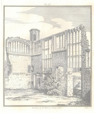 S Lysons Gloucestershire 1804 Engraving Remains of the Hall Sudley Castle