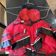 Weissman Red and Black Solo/Duo Dance Costume Tulle Skirt Size XSC Style 12028