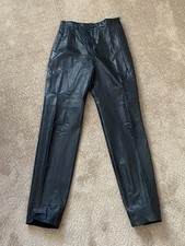 Pia Rucci Vintage Women's Black Leather Pants Lined Straight Leg Size 10