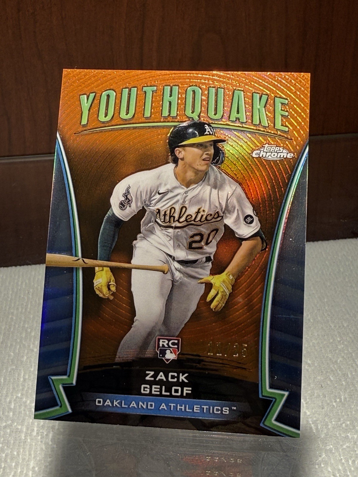 2024 Topps Chrome Zack Gelof Youthquake Orange Refractor 11/25 (RC)