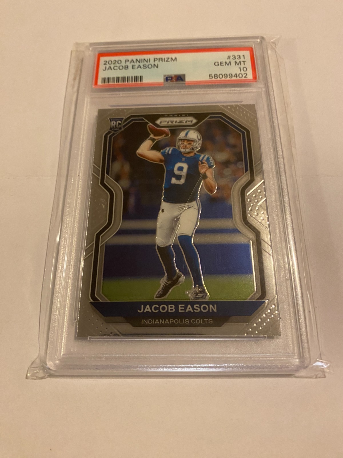 2020 Panini Prizm #331 Jacob Eason RC PSA 10 GEM MINT